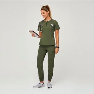 Dark Olive Figs Zamora Scrub Pants Small